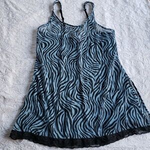 Victoria secret new baby doll  blue and black animal print M